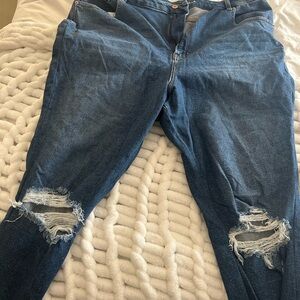 Women's Blue Distressed Jeans